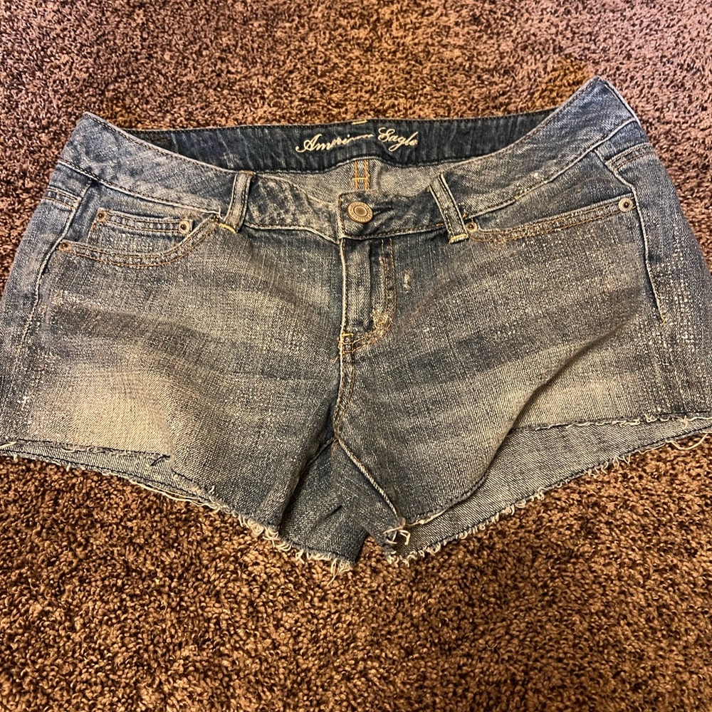 American Eagle Womens Size 8 Glitter Shorts Low Rise